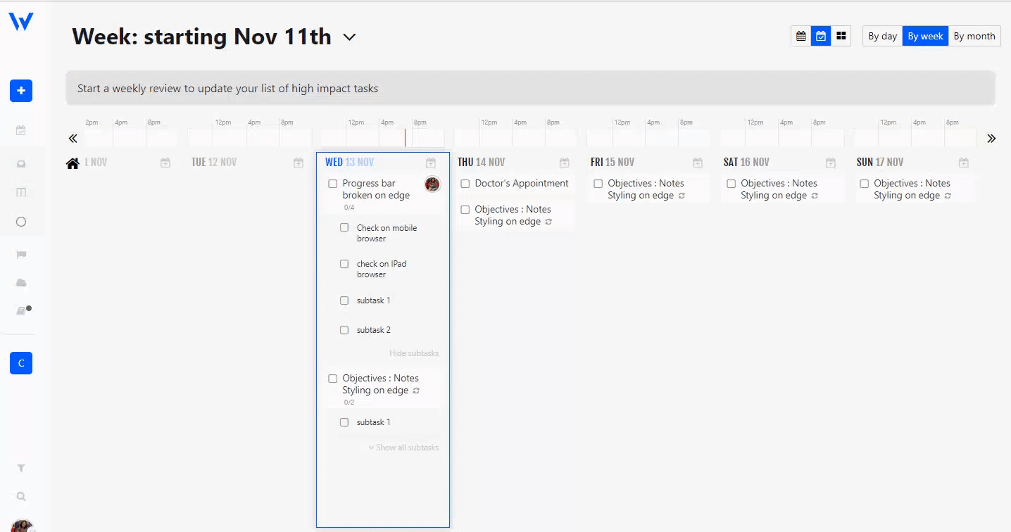 Automatic rollover of uncompleted tasks