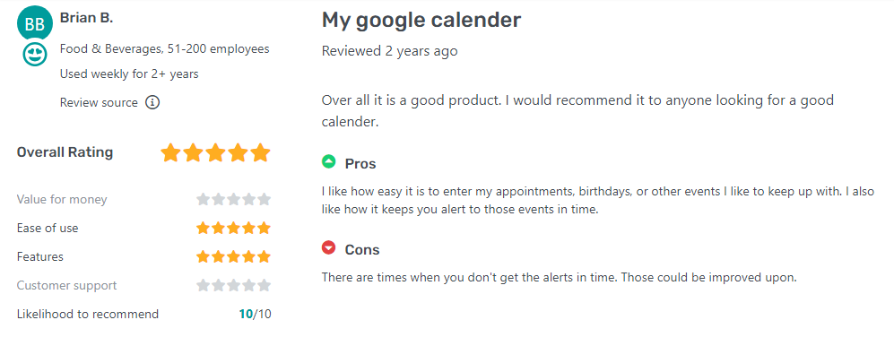 google calender rating1