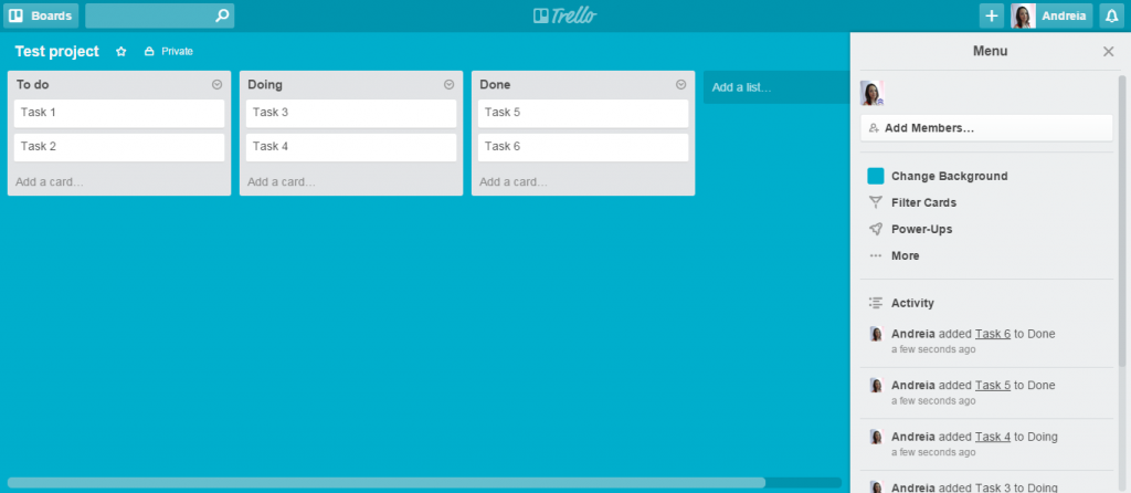 Trello screenshot Trello