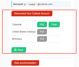 Weekplan Calendar synchronization Screenshot