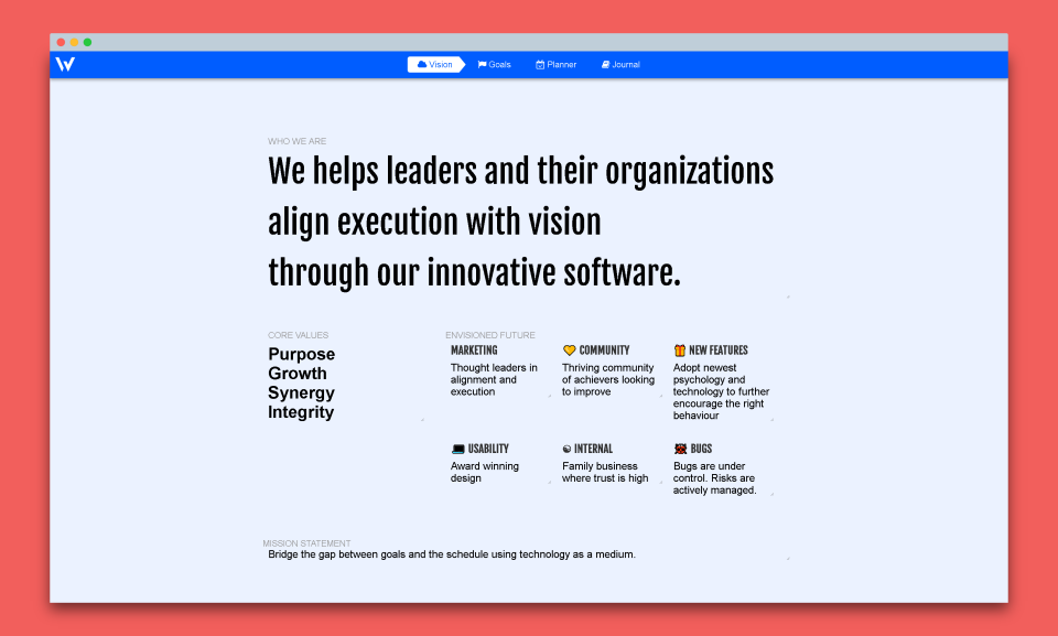 Vision and Mission Alignment