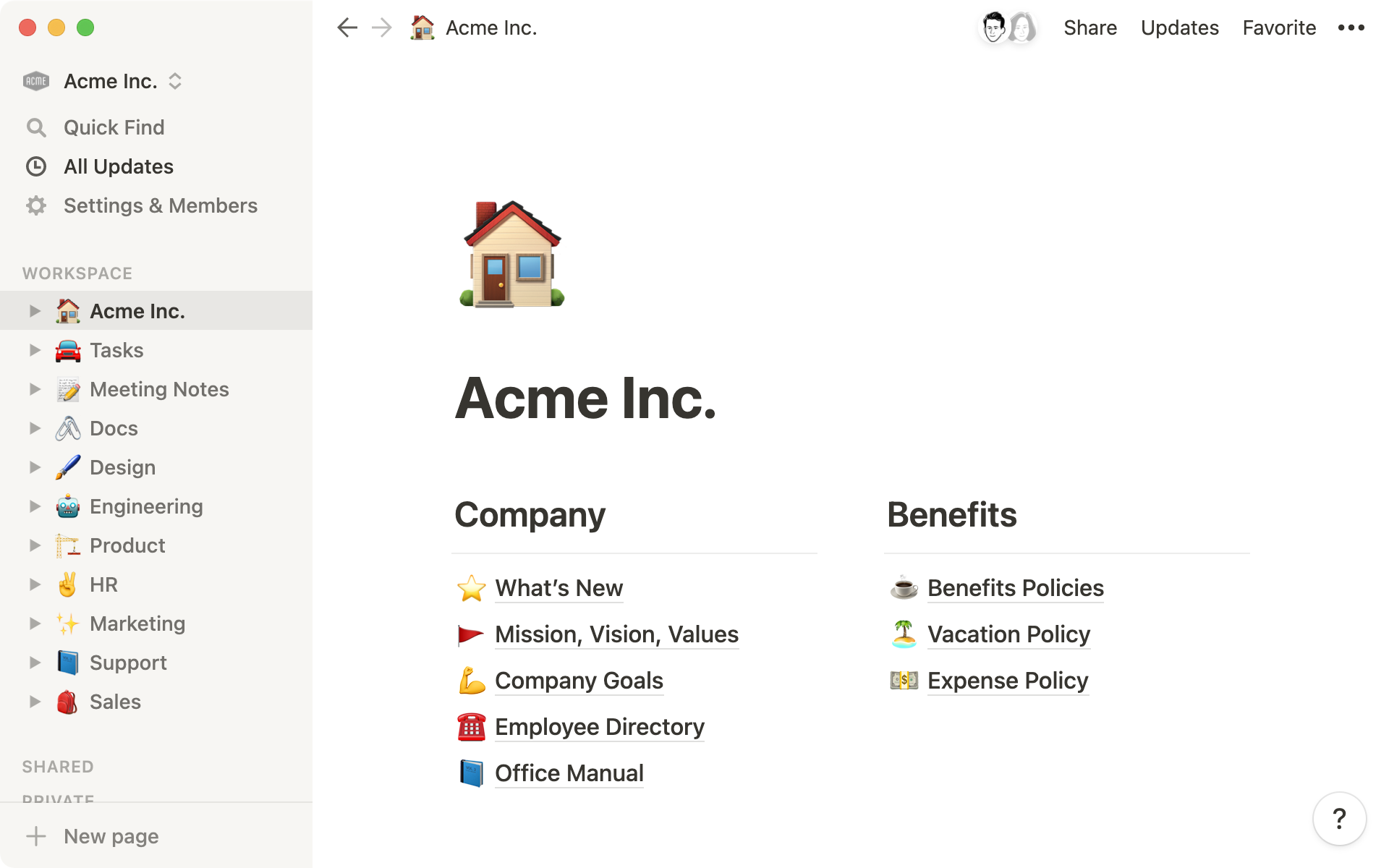 Customizable Workspaces