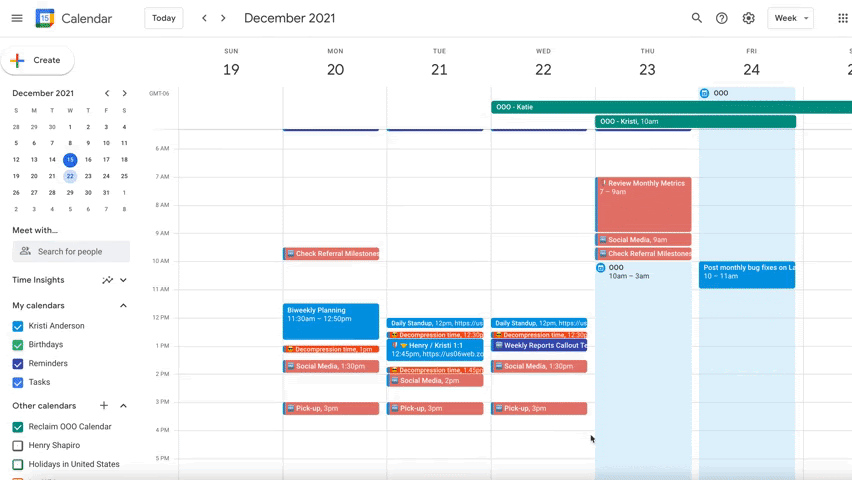 Shared Calendars