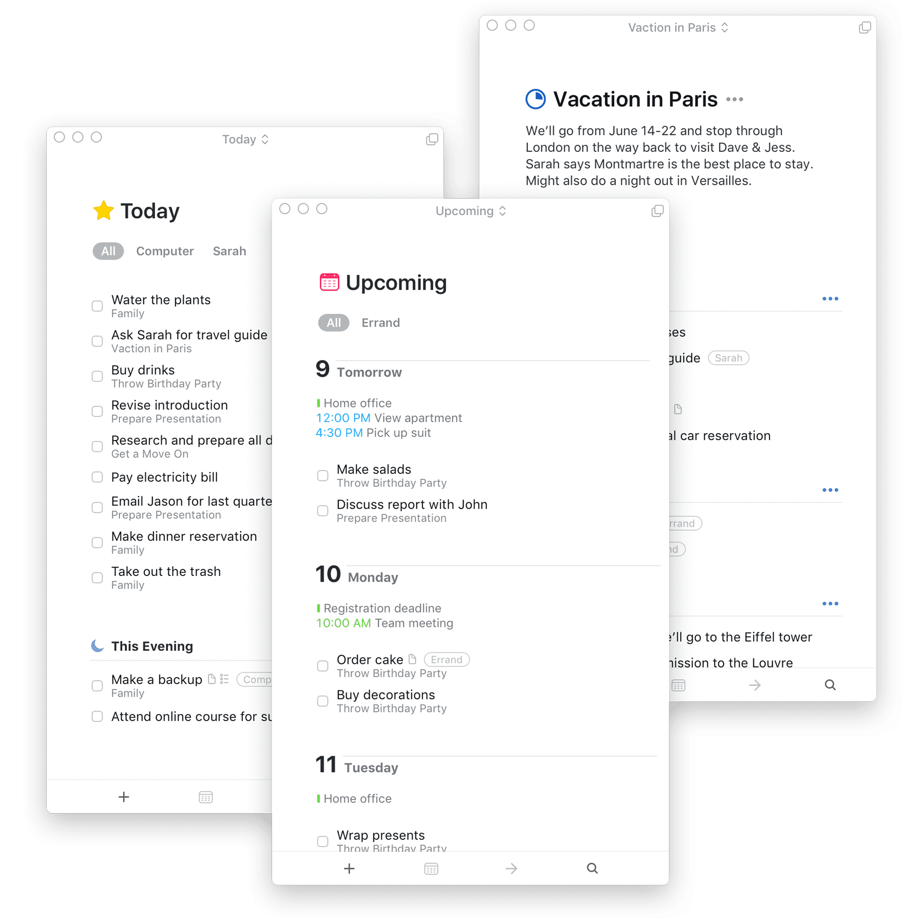 Upcoming Weekly View