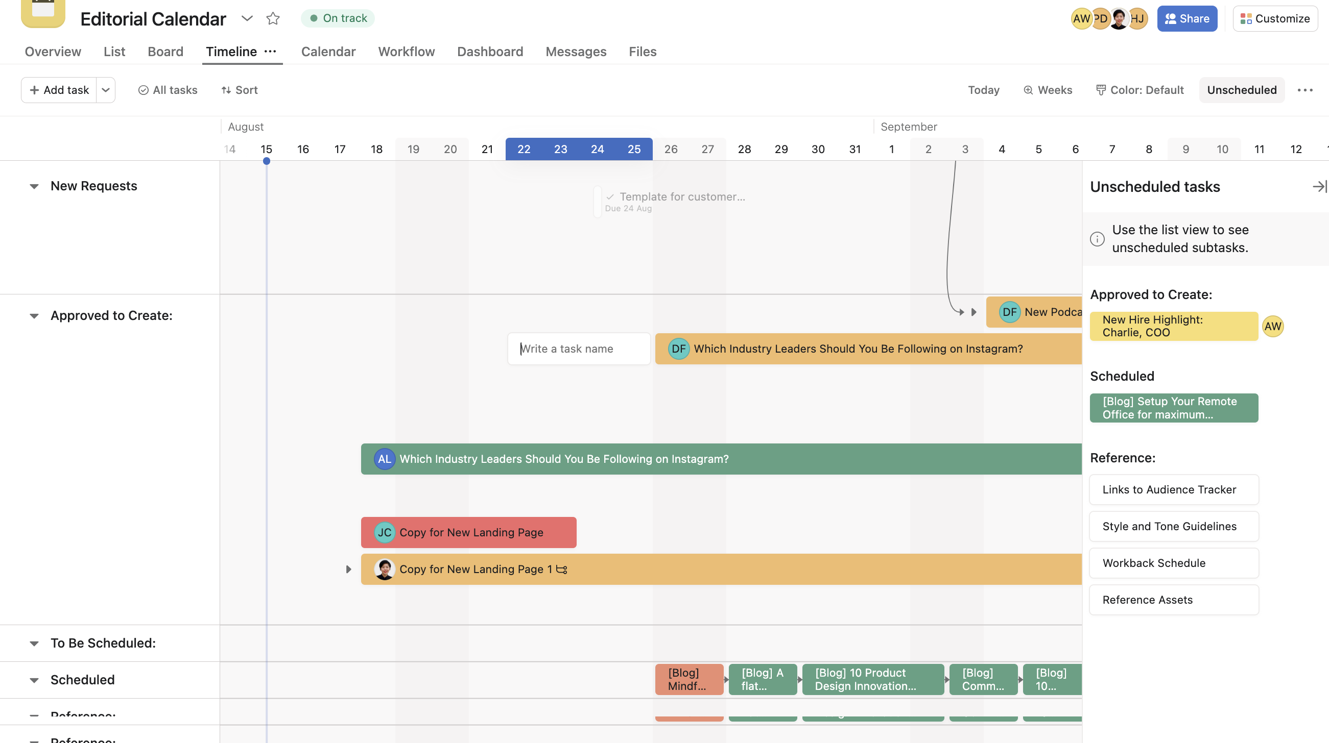 Timeline View