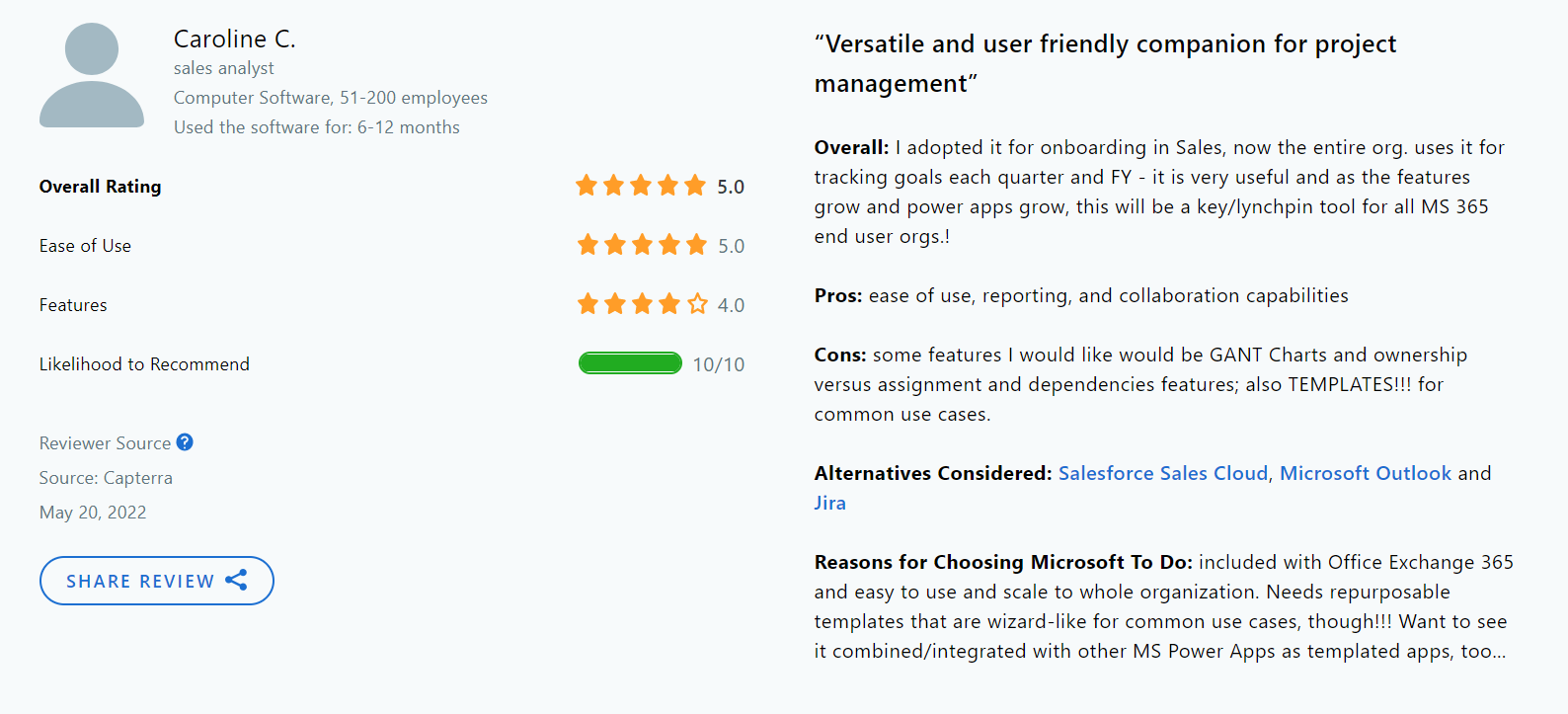 Microsoft testimonial
