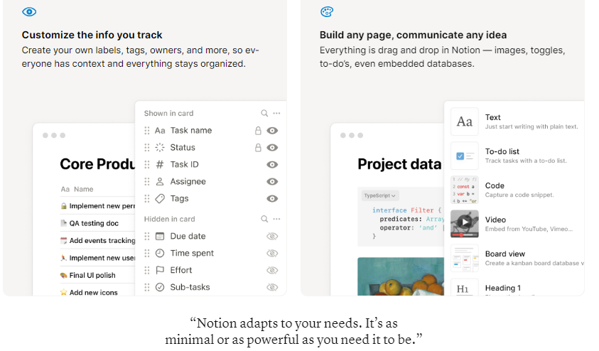 Customizable Templates in Notion Planner
