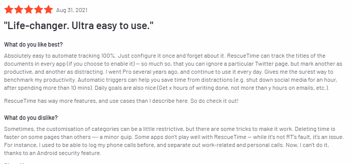 RescueTime - Testimonials
