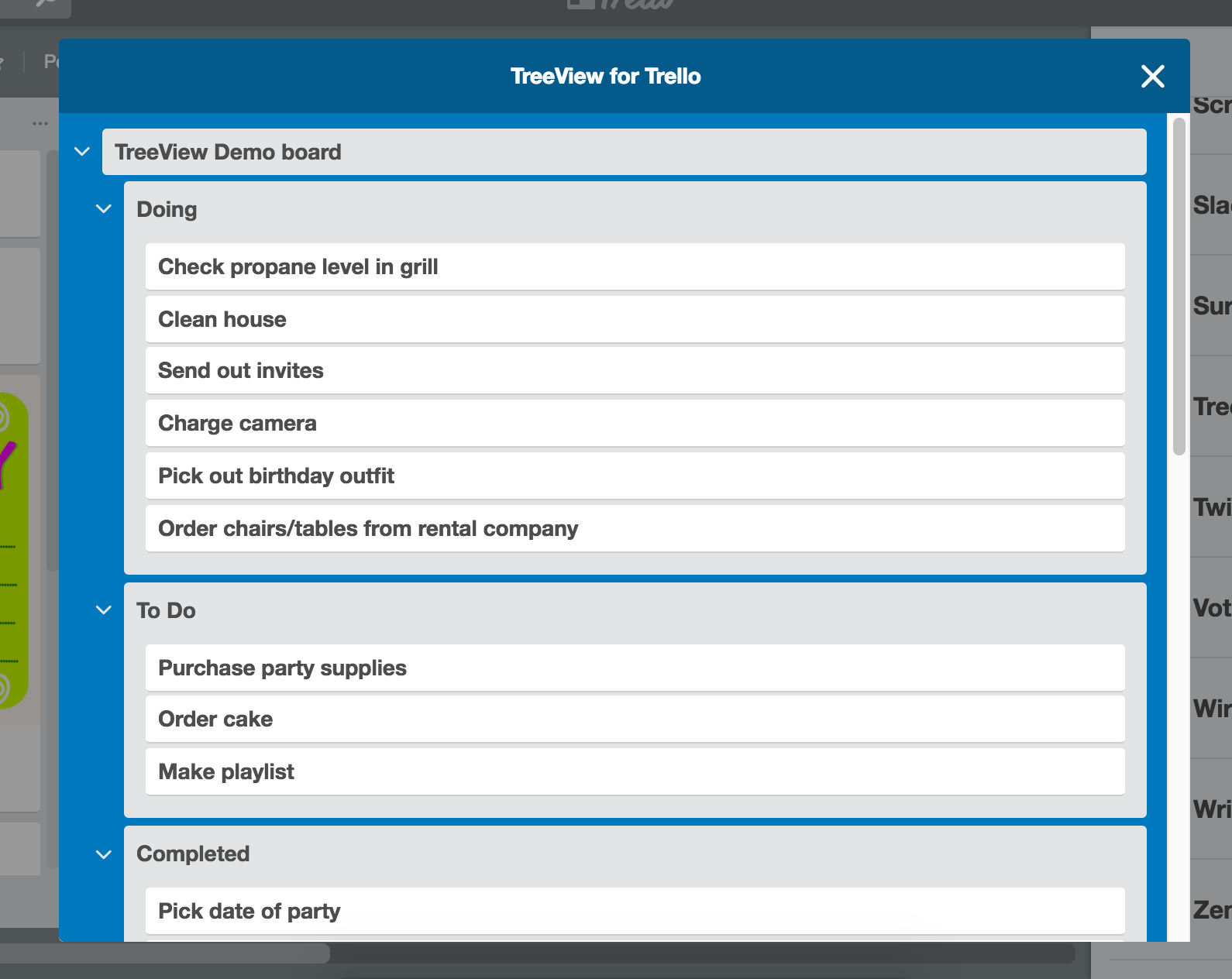 TreeView - Trello
