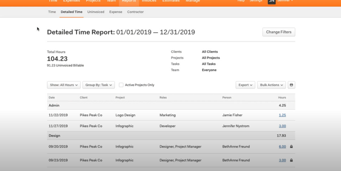 Harvest - Time Report