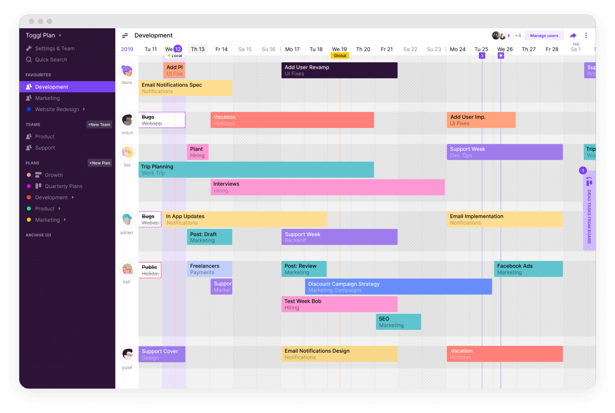 toggl plan planning app