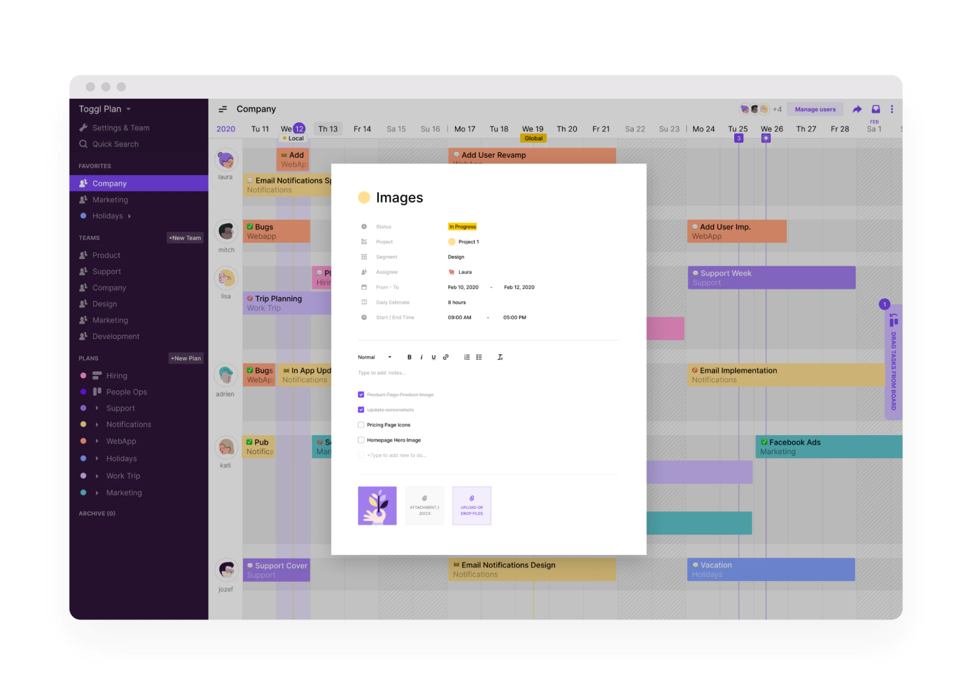 Product Screenshot - Toggl Plan