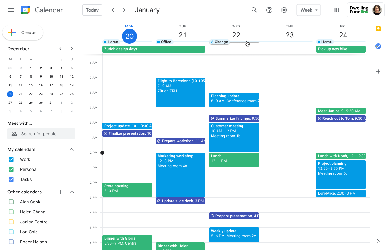 google calendar planner app