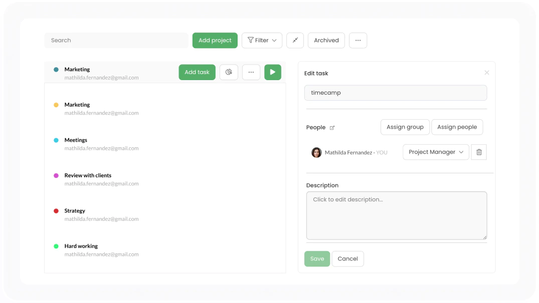 TimeCamp - Project Management