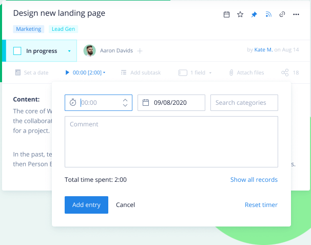 Time Tracking - Wrike