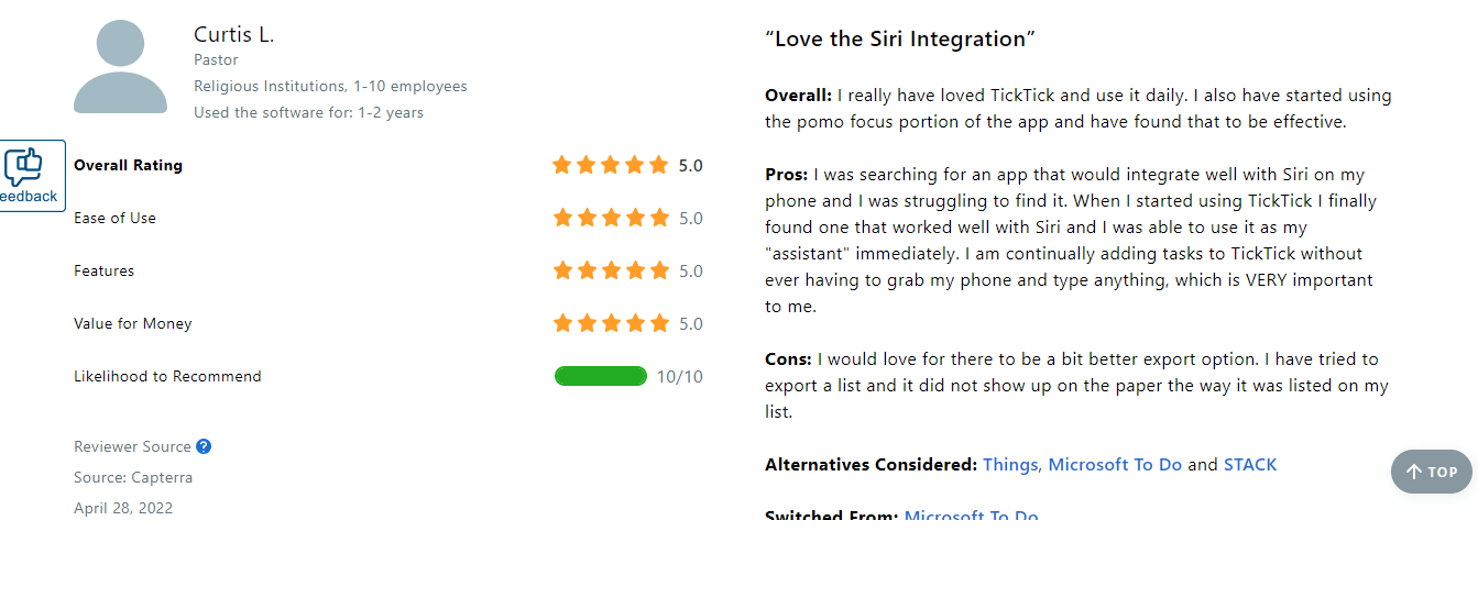 tick tick testimonials