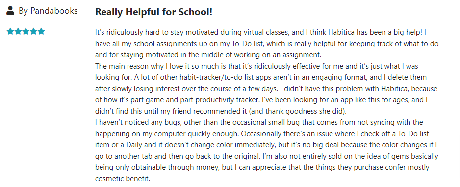 Habitica testimonials
