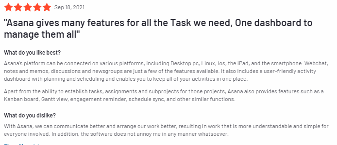 Customer Reviews - Asana