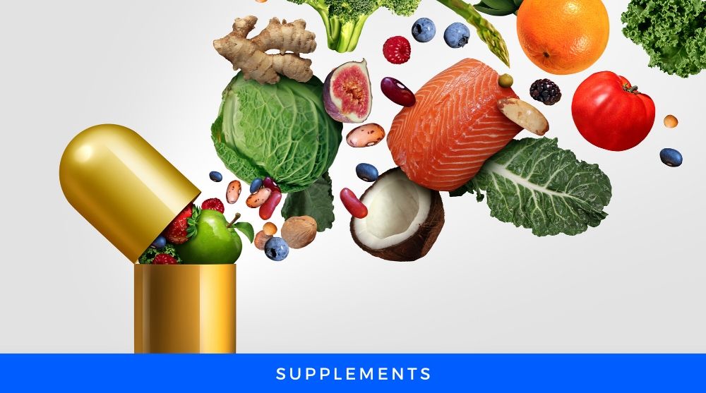 Supplement showing filled with full of fruits and vegetables