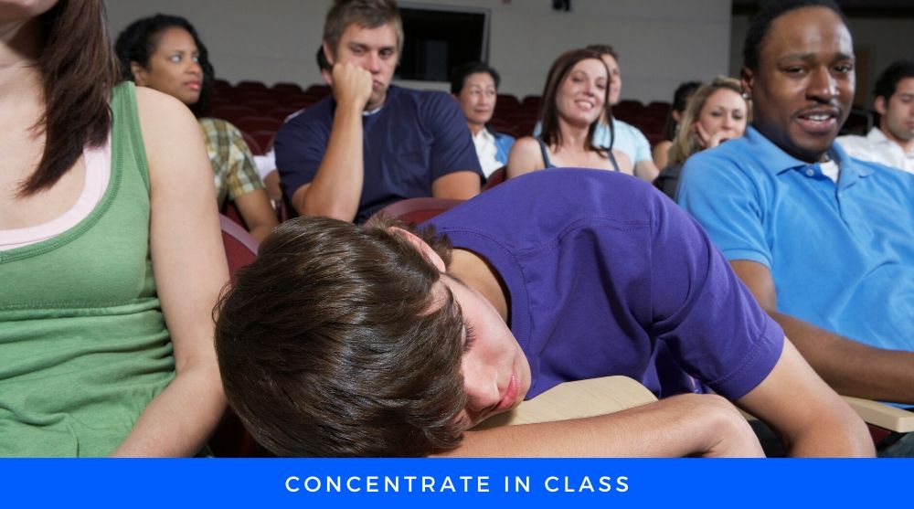 Concentrate in class Boy Sleeping in a Class