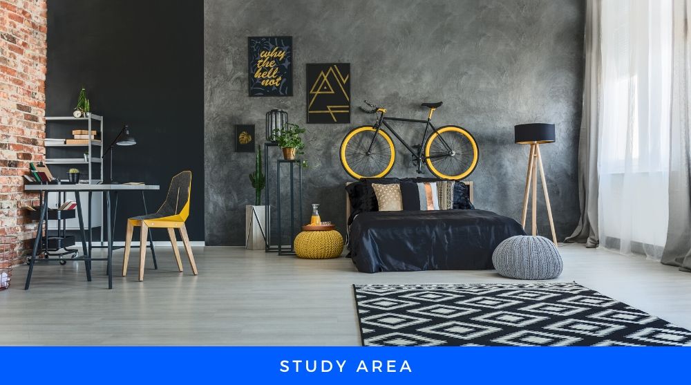 Study Area Chair and Table with Centerpiece