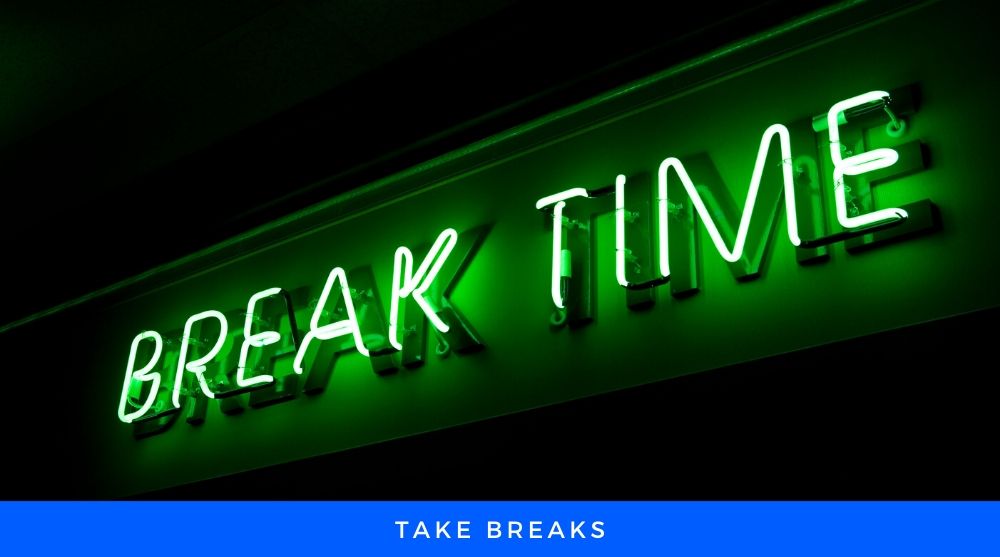 Take Break Break Time written with White color and Green Background