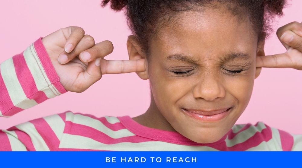 Child prevent her ear to listen
