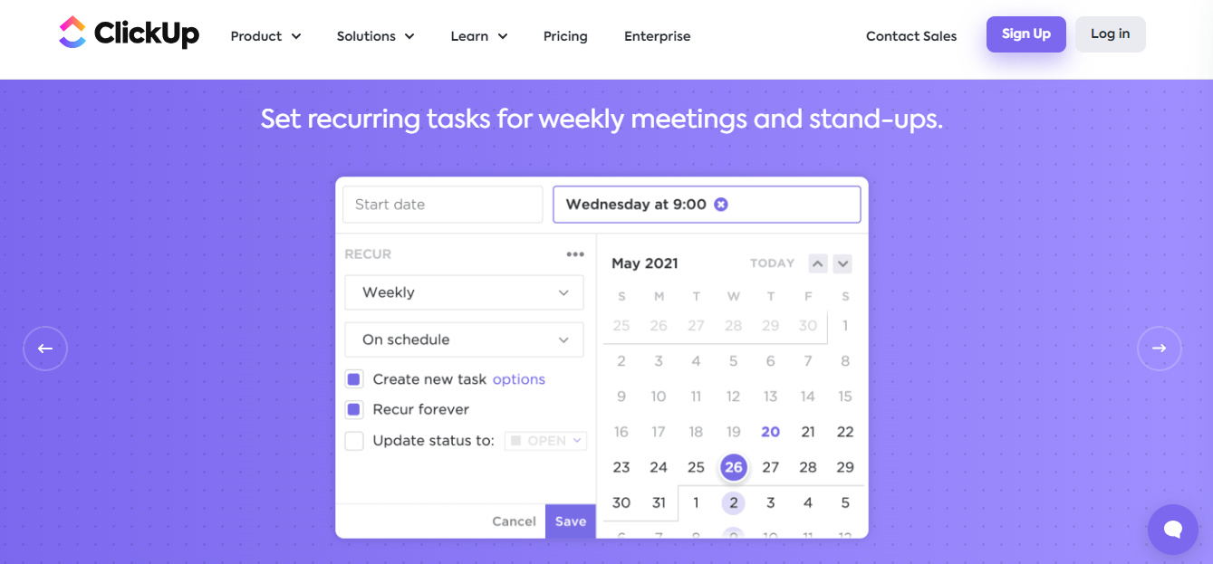 Recurring Tasks and Scheduling in ClickUp