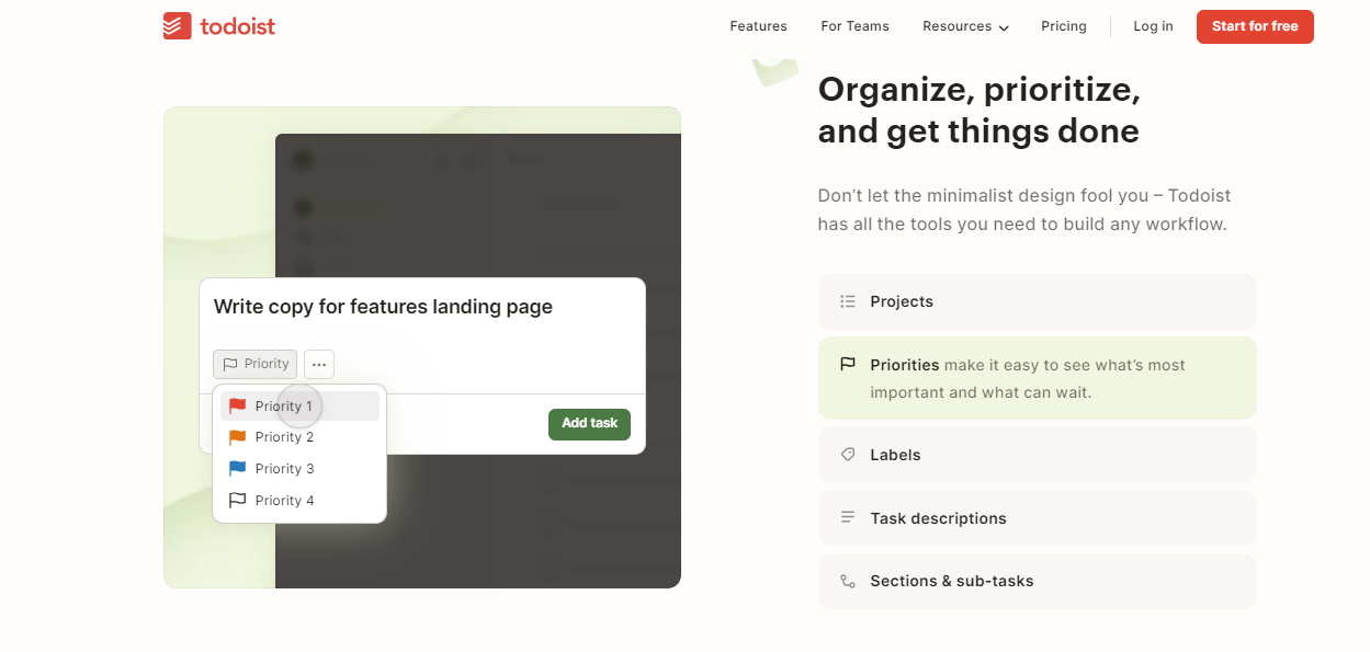 Task Prioritization Feature of Todoist